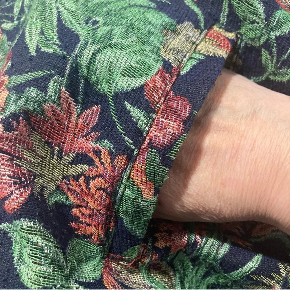 ZARA MAN Sz XL Black Tag Tapestry Jacquard Mix Media Slim Fit Bomber Jacket - Picture 9 of 13